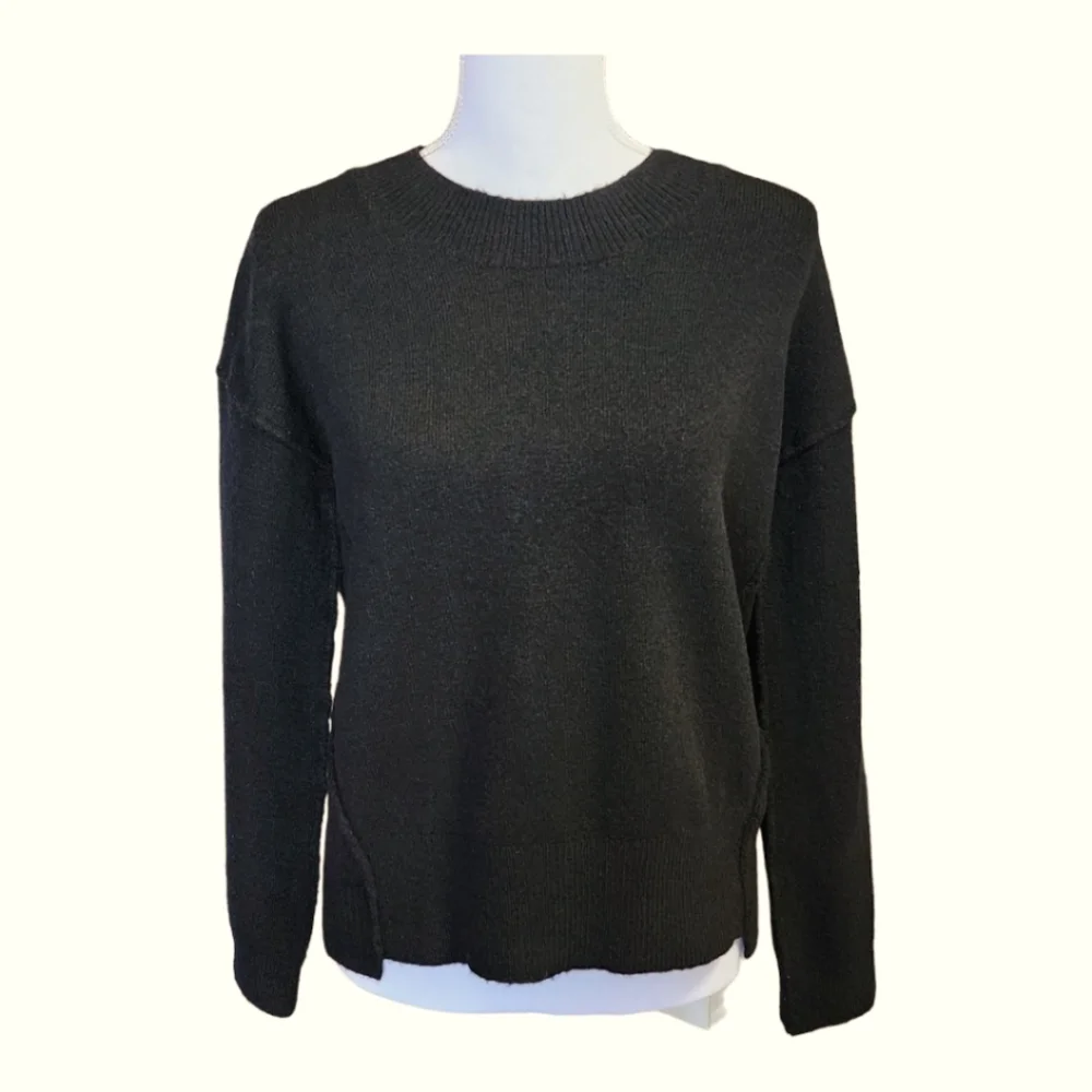 Madewell Connection Women's Black Sweater, Crew Neck, Size XS